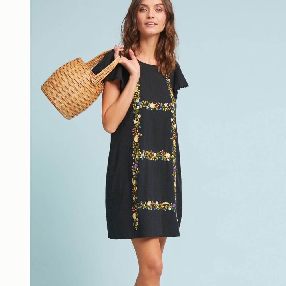 Anthropologie Georgine embroidered mini dress xsp - Picture 1 of 2